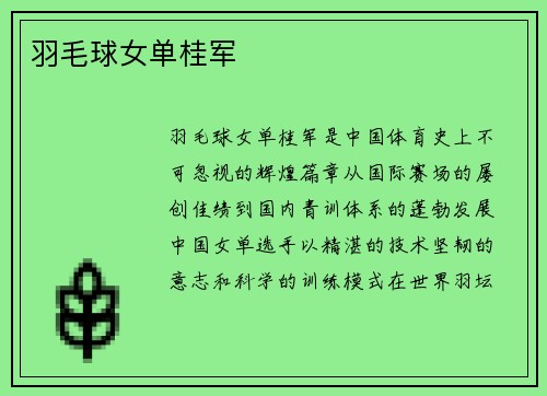 羽毛球女单桂军